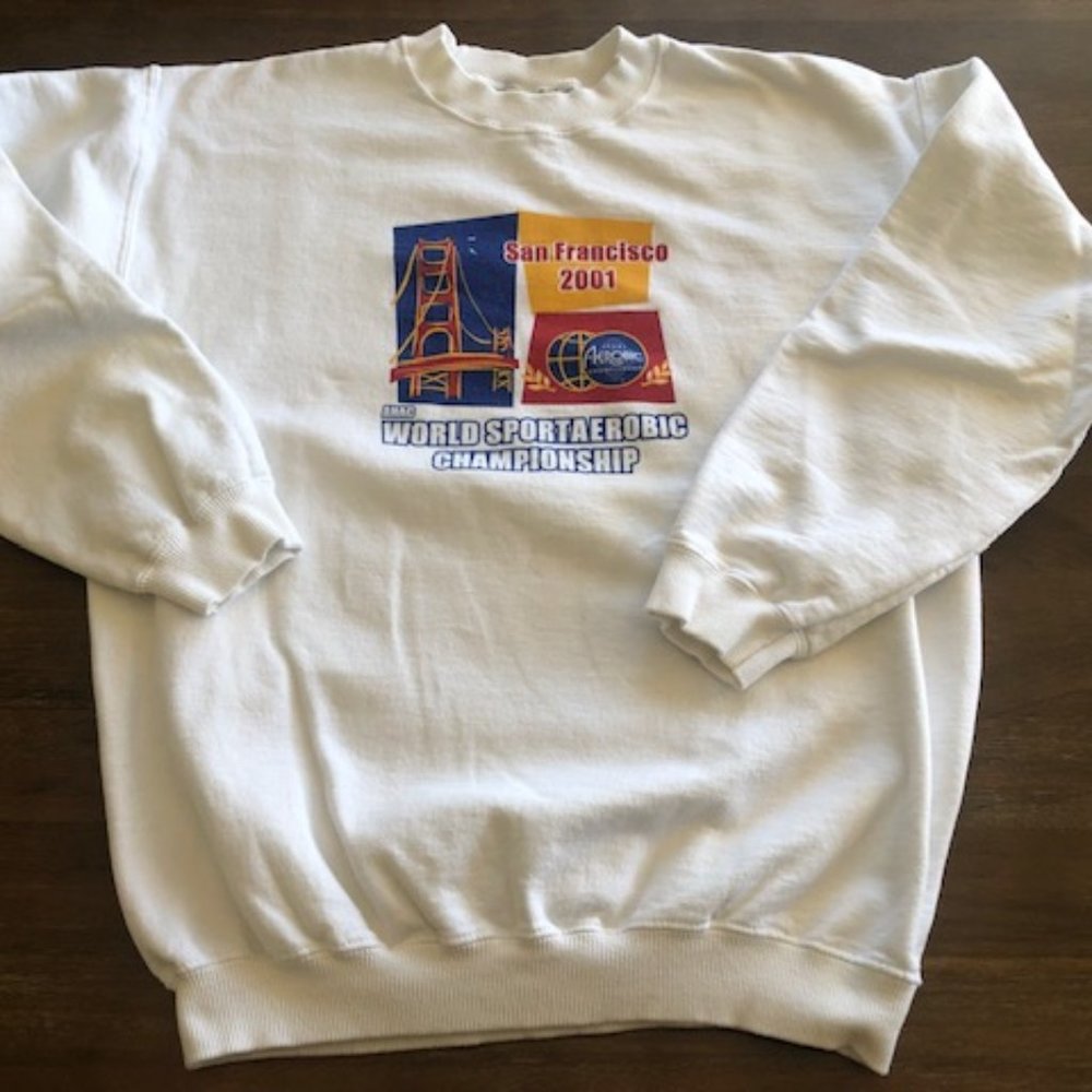 Vintage 2001‎ Sport Aerobics Championship Mens Sweatshirt San Francisco Medium